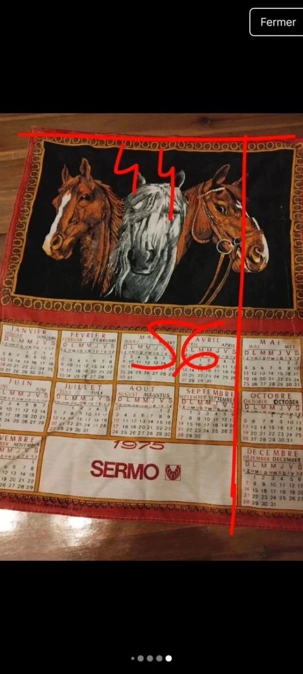 Calendario publicitario 1975 SERMO de tela para caballos – photo 6